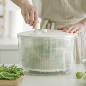 日本进口蔬菜脱水器小型手摇甩菜器厨房洗菜沥水盆果蔬沙拉沥水篮