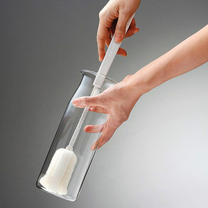 日本AISEN 瓶刷 可伸缩杯刷 海绵奶瓶刷 刷子 清洁刷 水壶清洗刷