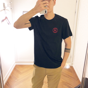 欧洲代购burberry博柏利19春夏休闲印花短袖圆领t恤男装80078141