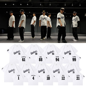 EXO2023专周边CreamSoda舞蹈练习室同款短袖T体恤印花打歌衣服