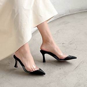 半拖高跟女鞋春