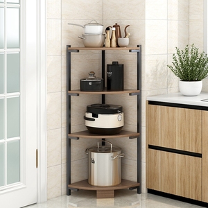 厨房置物架放菜蓝子角柜墙角柜三角形餐厅家用落地式饭锅多层架子