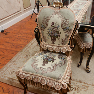 欧式餐椅垫椅子背高档防滑餐椅套装茶几桌旗桌布餐桌套定做四季