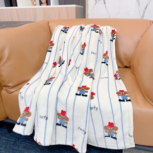 大【象先生】居家盖毯|轻复古卡通软糯四季休闲沙发暖暖空调毛毯