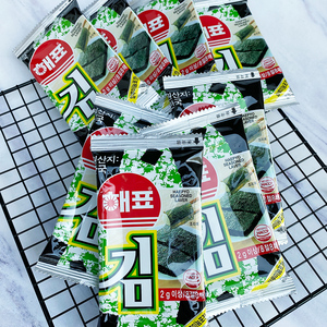 韩国进口海牌海苔网红海苔即食儿童辅食脆片休闲零食品烤紫菜24包