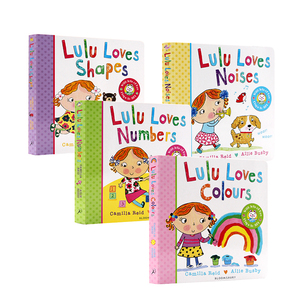 进口英文原版正版 Lulu绘本系列4册合售 我爱露露系列绘本 纸板翻翻书 Lulu Loves Noises 幼儿英文启蒙认识绘本