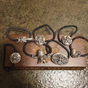 古克罗心潮牌 ch 十字童军花宝剑五角星头绳发绳手环周杨青纯银