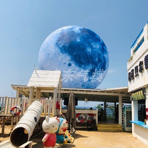 充气月球气模PVC灯光仿真月亮月兔月饼气模升空月球八大行星模型