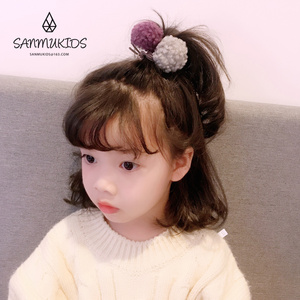 可爱羊毛卷发型发卡毛球儿童头绳韩国ins风发绳头饰发圈扎马尾辫