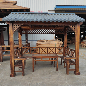 户外庭院防腐木四角休闲亭凉亭实木亭子新中式仿古简易葡萄架廊亭