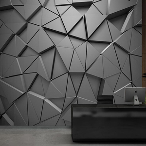 3d立体金属科技感墙纸凹凸感办公室酒吧公司前台健身房背景墙壁纸