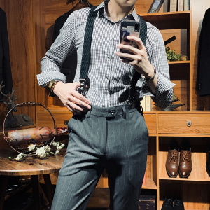 男西装裤背带吊带