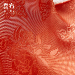 牡丹海棠花宋暗纹纱仿花罗仿真丝汉服面料女丝绸厂家旗袍服装布料