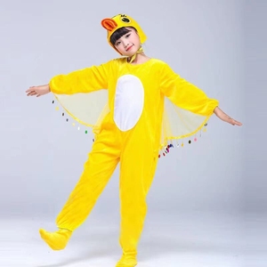 丑小鸭演出服小鸭子儿童六一鸭子衣服儿童节动物演出服黄鸭鸭妈妈
