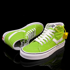 万斯堡vansеpol 高帮帆布鞋男韩版潮流百搭板鞋 牛油果绿色女鞋