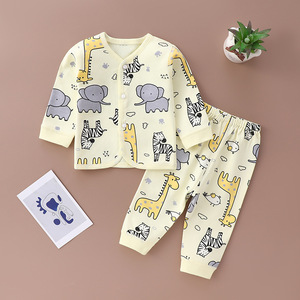 婴儿夏季套装纯棉分体两件套0-3-6月男女宝宝衣服初生儿打底内衣