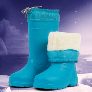 EVA加绒雨鞋女时尚冬季保暖高筒雨靴超轻泡沫棉靴子防寒防滑水鞋