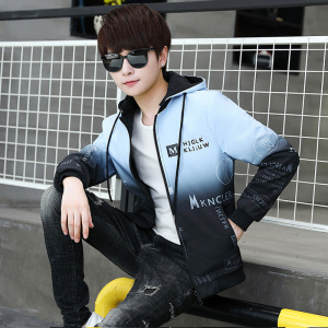 春秋装13初中学生14大童15岁休闲双面穿外套18青少年帅气夹克男孩