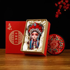 穆桂英绢人京剧人物摆件戏曲娃娃北京纪念品中国风特色礼物送老外