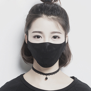 泽塔体系网红时尚颜值100%桑蚕丝黑色真丝口罩女夏季薄款透气防晒