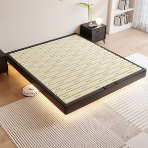 全实木悬浮床无床头床现代简约榻榻米1.5m排骨架床架齐边床可定制