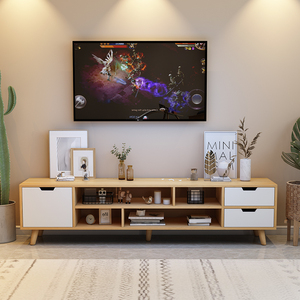 北欧电视柜茶几组合现代简约客厅小户型矮柜子实木脚电视机柜地柜