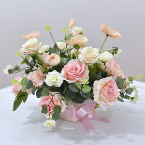 会议小桌花摆花仿真花客厅酒店餐厅宴会商务活动桌面装饰花艺摆件