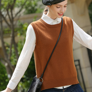 羊绒羊毛背心女纯色