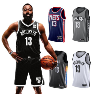 正品新赛季哈登13号篮网队火箭队复古球衣男女情侣篮球服套装定制