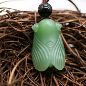 精品和田玉蝉一鸣惊人手机挂玉石知了吊坠新款天然和田玉知了挂件