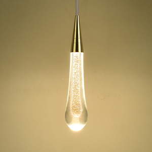 楼梯灯吊灯复式楼别墅公寓挑高悬空简约水晶流金水滴灯创意吊线灯