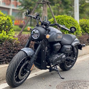 永源牌复古摩托车巡航太子v型双缸水冷庄威v400cc重型机车国产哈