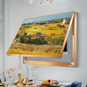 梵高丰收图电表箱餐厅装饰画总开关门阀遮挡画饭厅电闸盒挂画星空