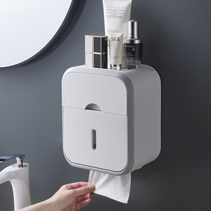 免打孔卫生间纸巾盒厕所防水壁挂卷纸盒置物架卫生纸洗手间抽纸盒