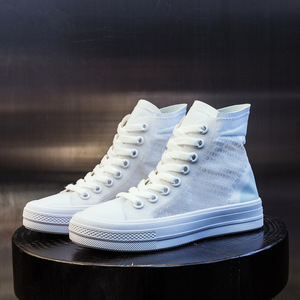 美仕匡威联名off板鞋 all star 网纱透明字母小ow白色高帮帆布鞋