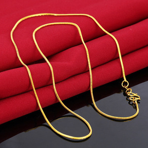 越南沙金项链男女蛇骨细链黄金999久不掉色欧币镀金24K黄金色饰品