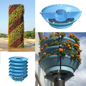 户外电线杆灯杆半圆形直径花盆道路绿化美化种植盆花柱花塔花卉