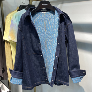 国内现货dior迪奥21春夏新款 oblique pixel老花牛仔外套夹克衬衫