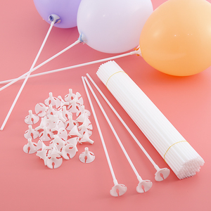 t871227m淘宝【吉祥道具】纯白色手持气球拖杆卡口10支 搭配派对