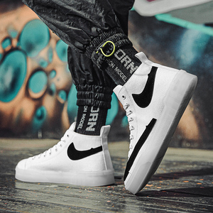 空军一号男鞋秋冬季帆布高帮网耐克潮小白鞋休闲运动真皮男aj板鞋