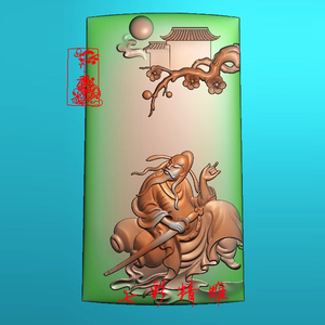 李白醉酒精雕图jdp灰度图bmp浮雕图玉雕梅花人家李太白望邀月6320