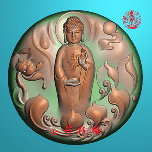 如来佛精雕图jdp灰度图bmp浮雕图玉雕花开见佛禅释迦摩尼文佛6982
