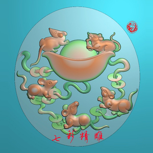 五鼠运财精雕图