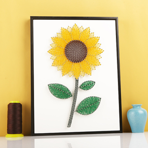 向阳花钉子绕线画diy手工制作礼物向日葵解闷生日礼物摆件弦丝画