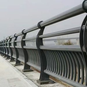 河道不锈钢桥梁护栏铝合金防撞方钢栏杆镀锌钢管大桥碳素钢隔离栏
