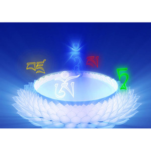 装饰金刚萨埵心咒画像金刚萨垛心咒菩萨佛像画观想图相纸双面塑封