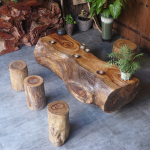 香樟木实木整体根雕茶几天然树桩茶桌中式家用功夫泡茶台木墩组合