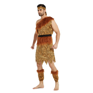 儿童节成人野人服装原始人豹纹虎皮非洲土著部落篝火晚会舞蹈衣服