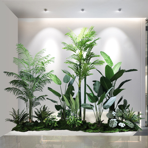 室内大型仿真绿植造景植物落地盆栽干景橱窗装饰摆件楼梯下景观