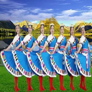 新款藏族舞蹈服装中老年民族服刘荣广场舞女演出服藏族舞台表演服